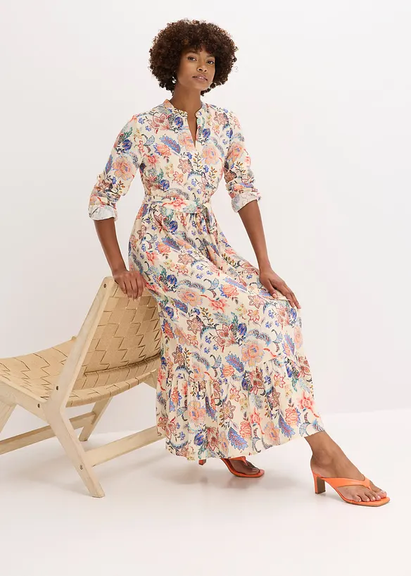 Robe longue &agrave; imprim&eacute; floral, bonprix