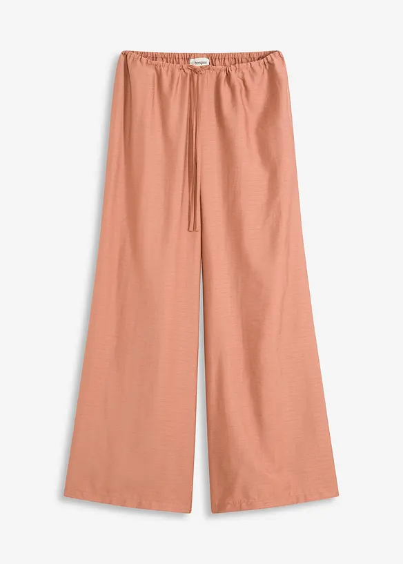 Pantalon palazzo texturé en viscose mélangée, bonprix
