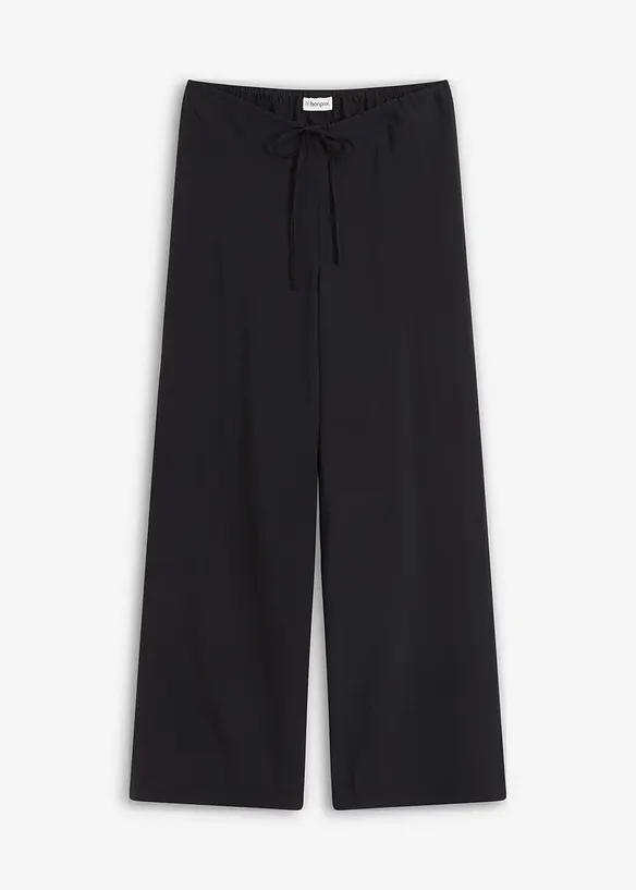 Pantalon palazzo texturé en viscose mélangée, bonprix