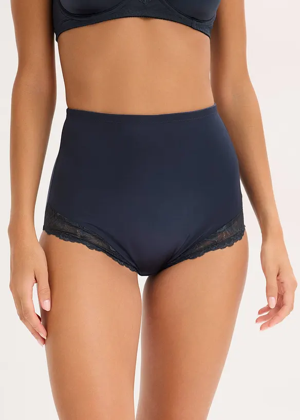 Lot de 2 slips sculptants en polyamide brillant, maintien modéré, bonprix