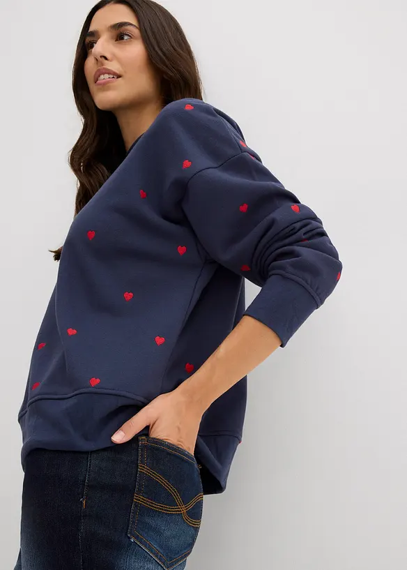 Sweat oversize avec broderies, bonprix