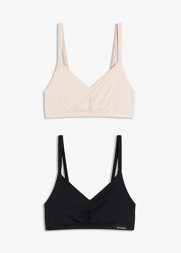 Lot de 2 soutiens-gorge bralettes Feel Comfort en modal doux, bonprix