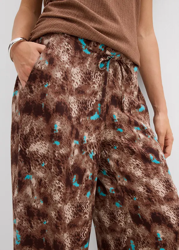 Pantalon taille élastiquée en viscose fluide, bonprix