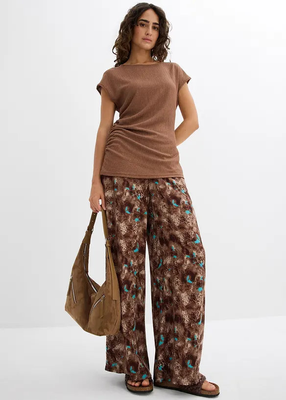 Top à base asymétrique en crêpe léger, bonprix