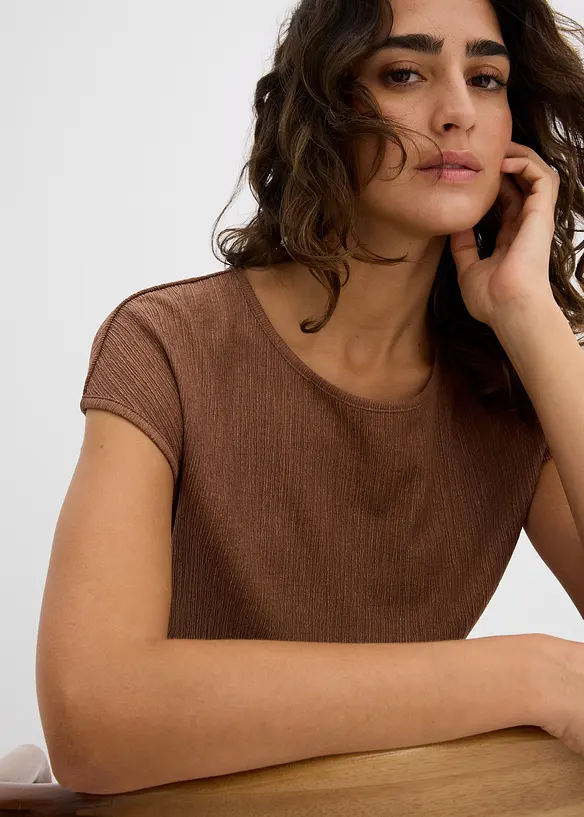 Top à base asymétrique en crêpe léger, bonprix