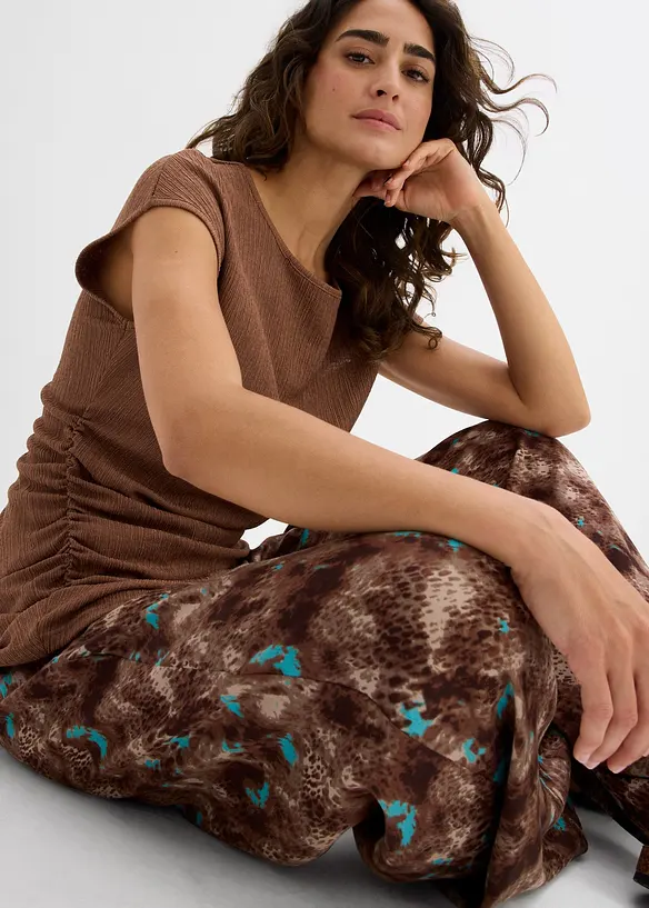 Top à base asymétrique en crêpe léger, bonprix