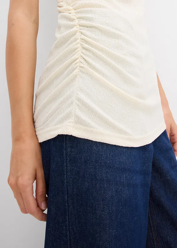 Top à base asymétrique en crêpe léger, bonprix