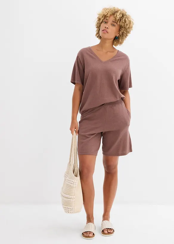 Short en fine maille avec taille élastiquée, bonprix