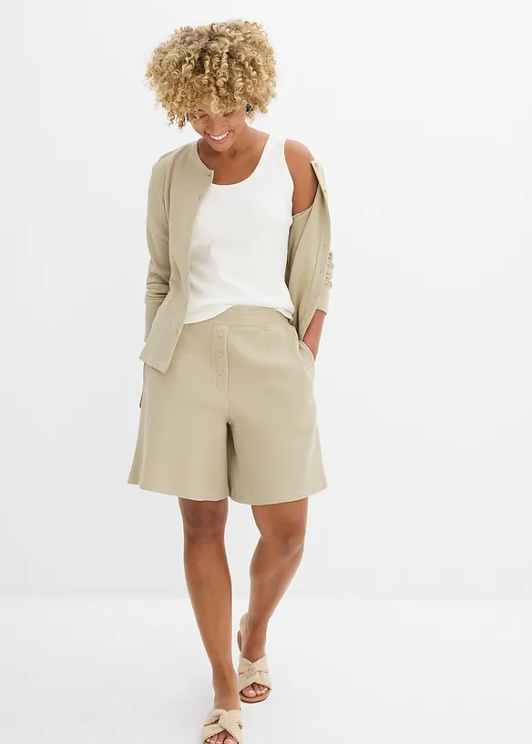 Short 100% coton avec taille &eacute;lastiqu&eacute;e, bonprix