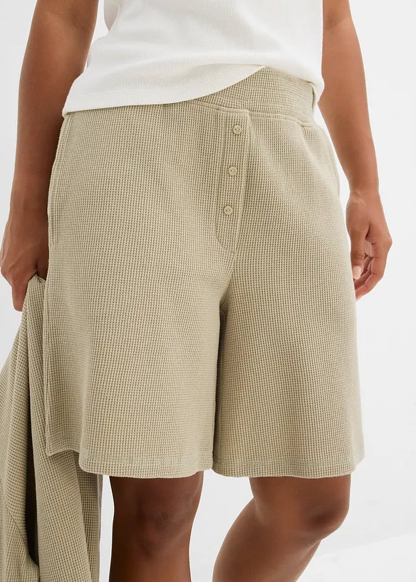 Short 100% coton avec taille &eacute;lastiqu&eacute;e, bonprix