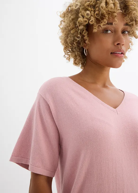 T-shirt en maille fine avec du lin, bonprix