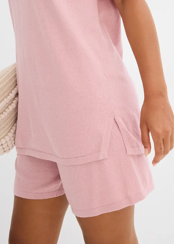 T-shirt en maille fine avec du lin, bonprix