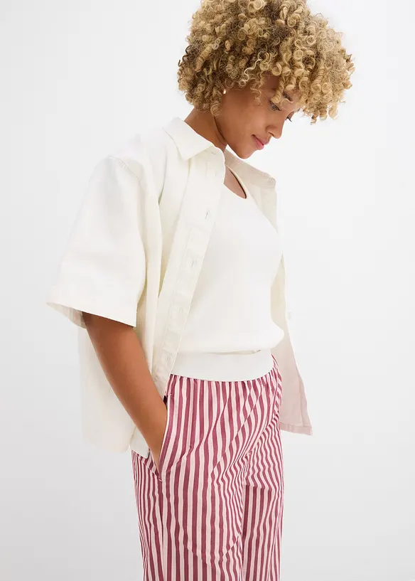 Pantalon palazzo en popeline, bonprix