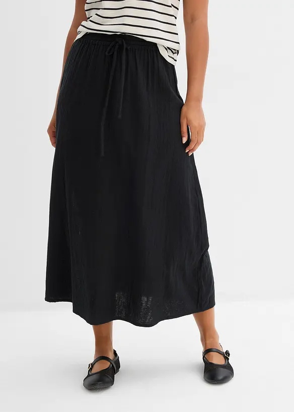 Jupe longue en gaze de coton, bonprix
