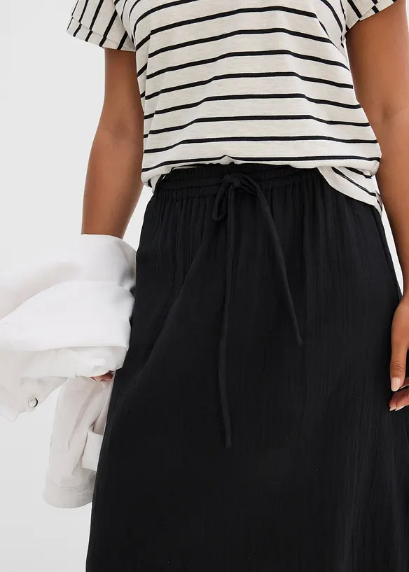 Jupe longue en gaze de coton, bonprix