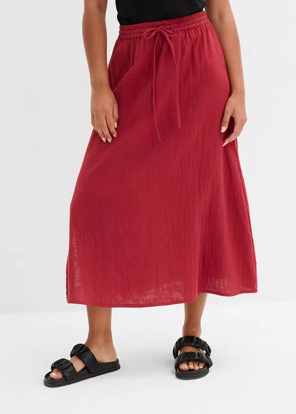 Jupe longue en gaze de coton, bonprix