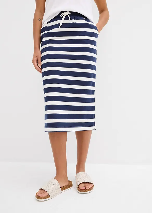 Jupe midi en molleton, bonprix