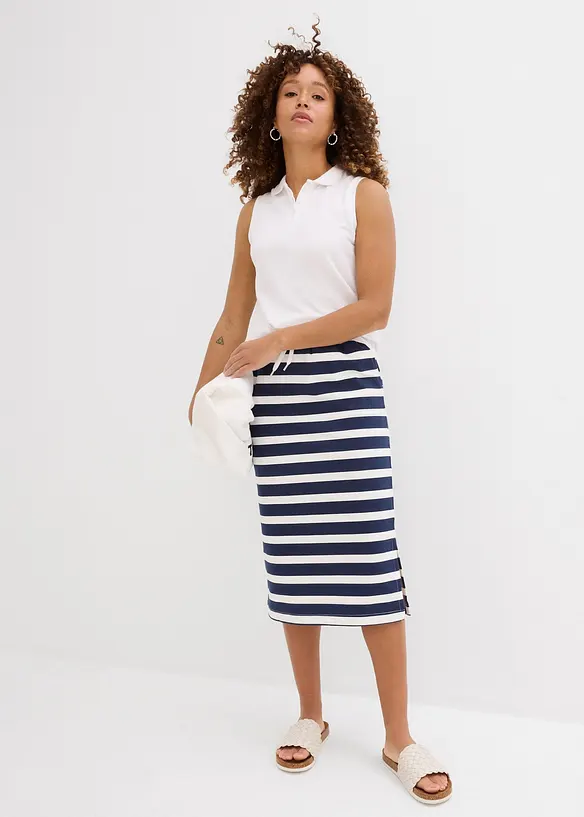 Jupe midi en molleton, bonprix