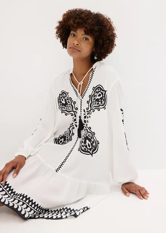 Robe-tunique en viscose texturée, bonprix
