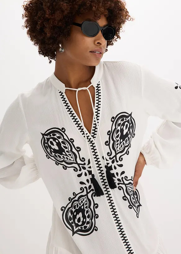 Robe-tunique en viscose texturée, bonprix