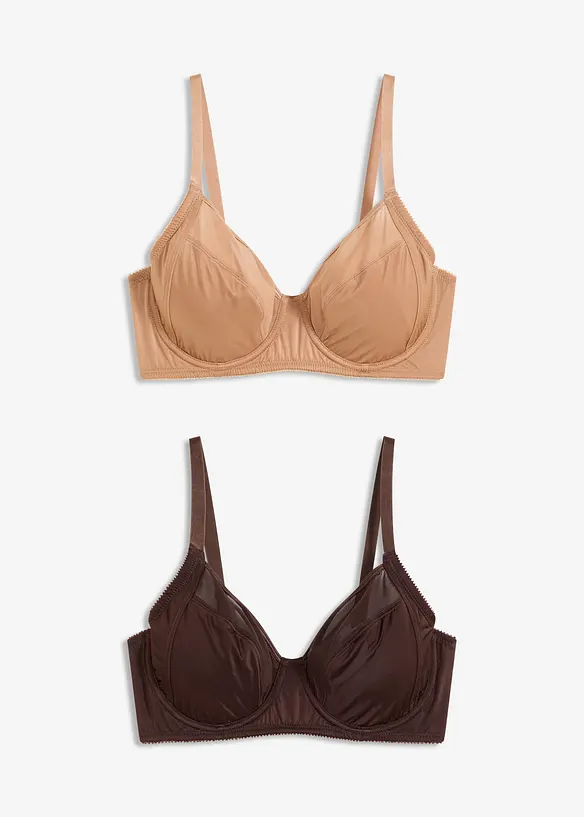 Lot de 2 soutiens-gorge avec effet brillant, bonprix