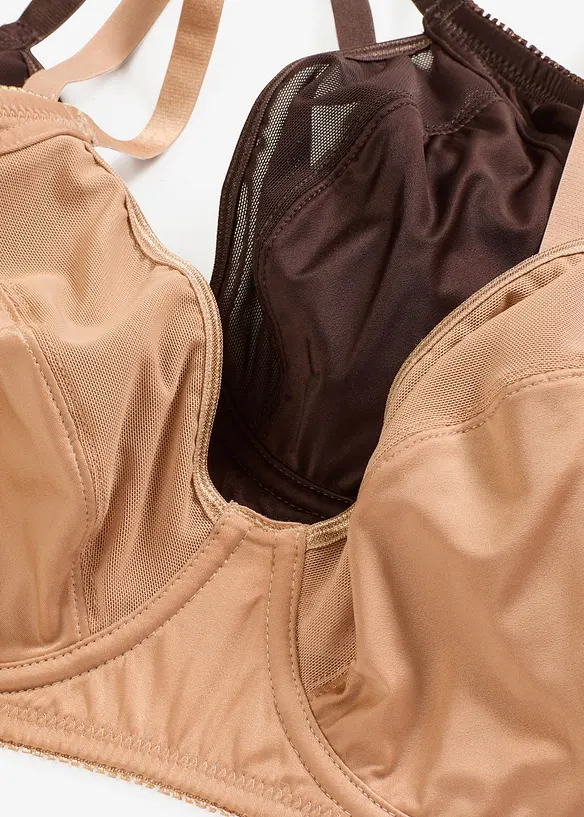 Lot de 2 soutiens-gorge avec effet brillant, bonprix