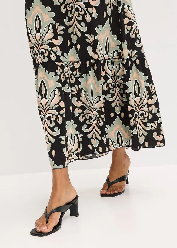 Robe à bretelles en viscose texturée, bonprix