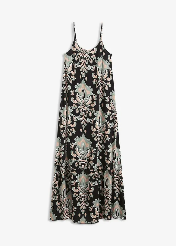 Robe à bretelles en viscose texturée, bonprix