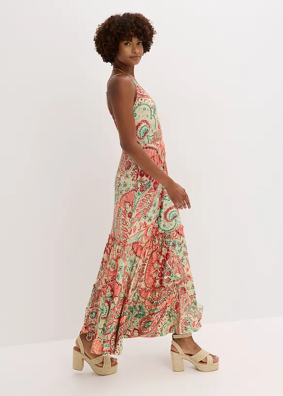 Robe à fines bretelles en jersey viscose extensible, bonprix