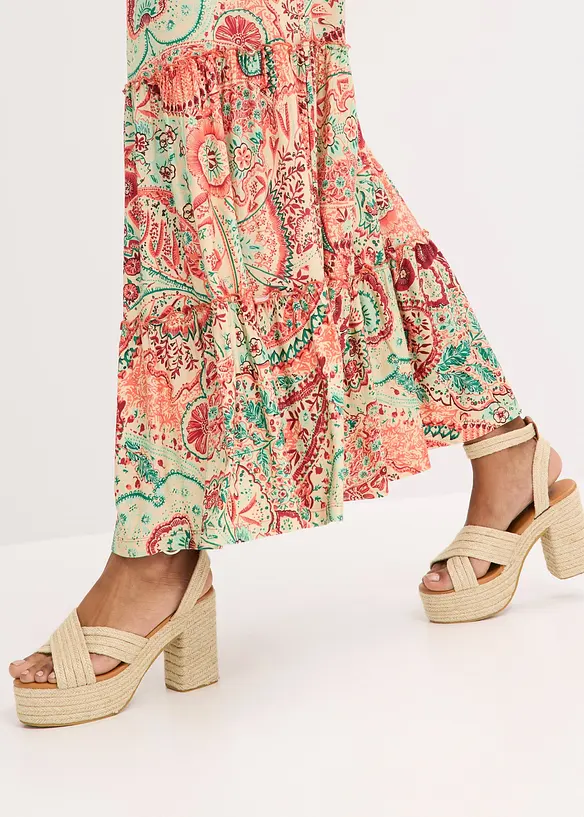 Robe à fines bretelles en jersey viscose extensible, bonprix