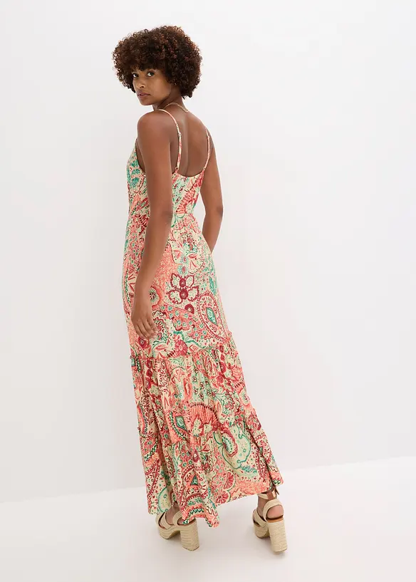 Robe à fines bretelles en jersey viscose extensible, bonprix