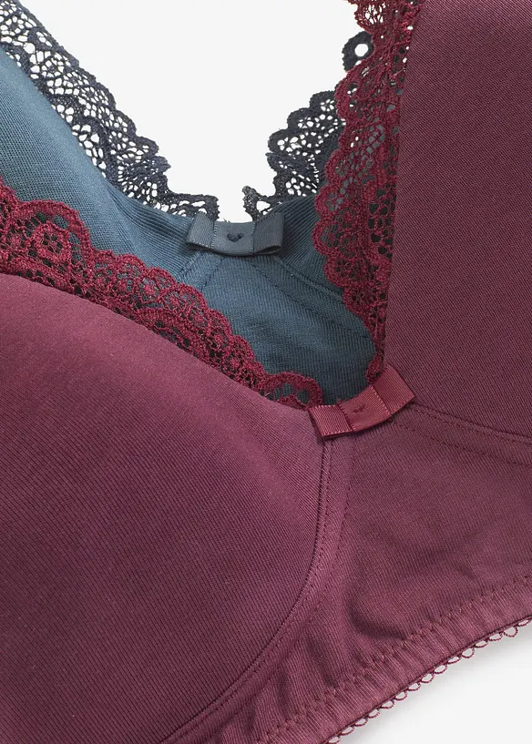 Lot de 2 soutiens-gorge coton à coques sans armatures, bonprix