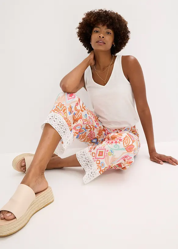 Pantalon avec bordure dentelle, bonprix