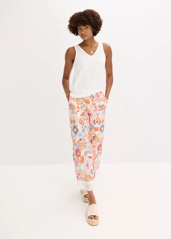 Pantalon avec bordure dentelle, bonprix