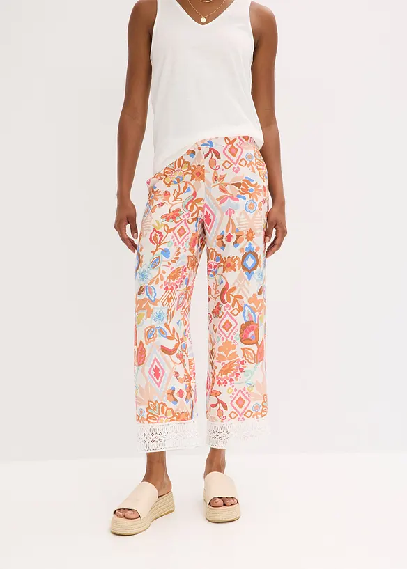 Pantalon avec bordure dentelle, bonprix