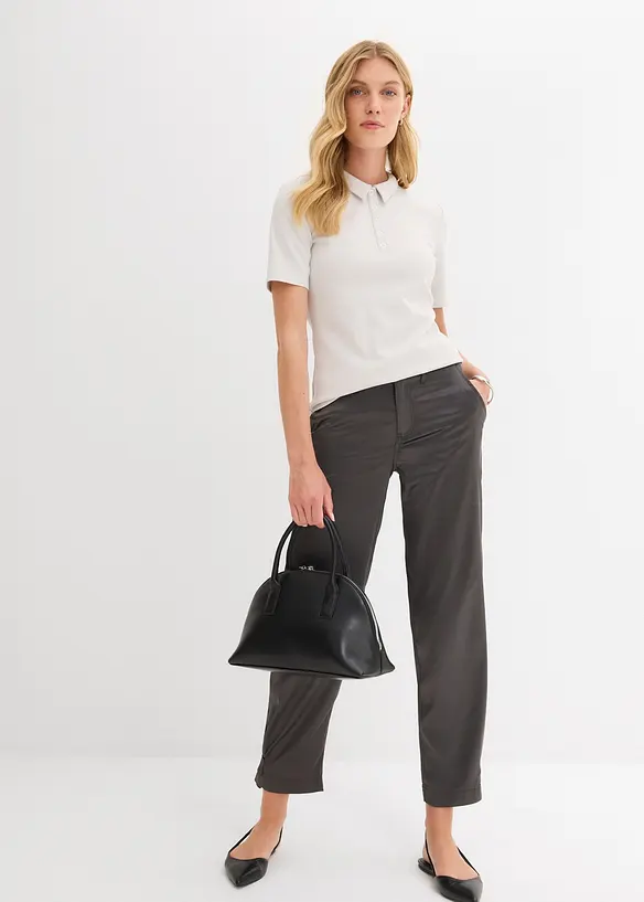 Pantalon barrel en satin fluide, bonprix