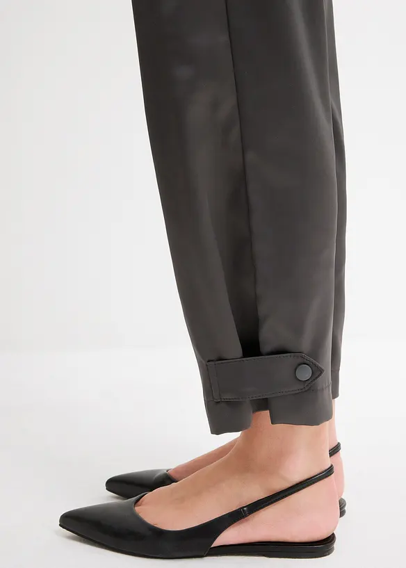 Pantalon barrel en satin fluide, bonprix