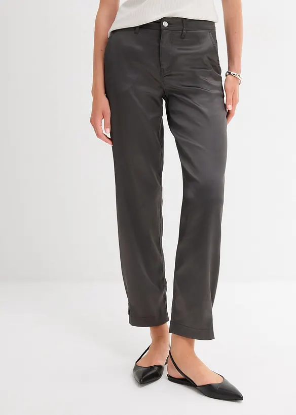 Pantalon barrel en satin fluide, bonprix