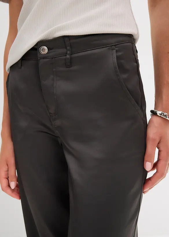 Pantalon barrel en satin fluide, bonprix