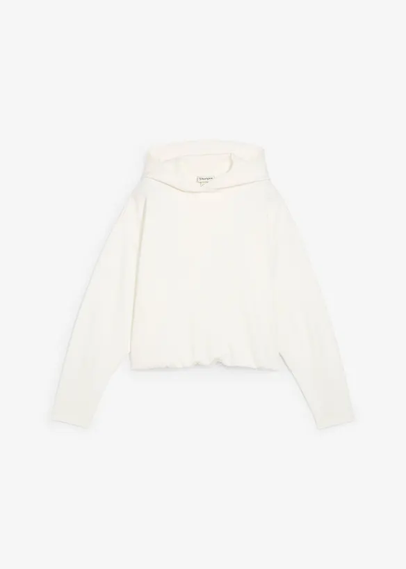 Sweat à capuche légèrement brillant en viscose mélangée, bonprix