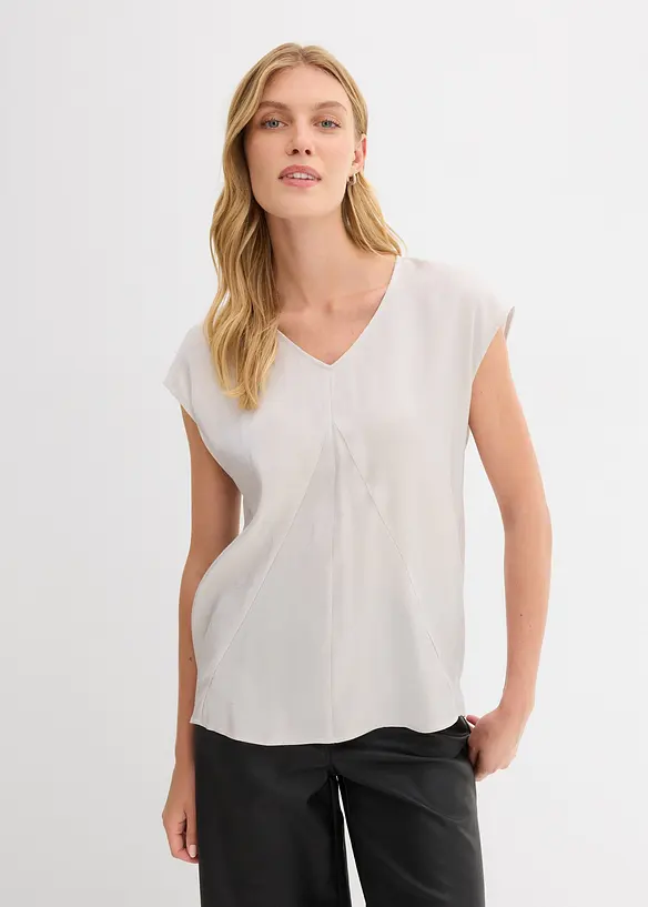 Blouse manches courtes en satin brillant, bonprix