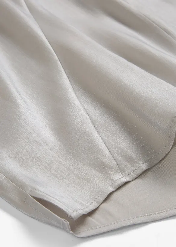 Blouse manches courtes en satin brillant, bonprix