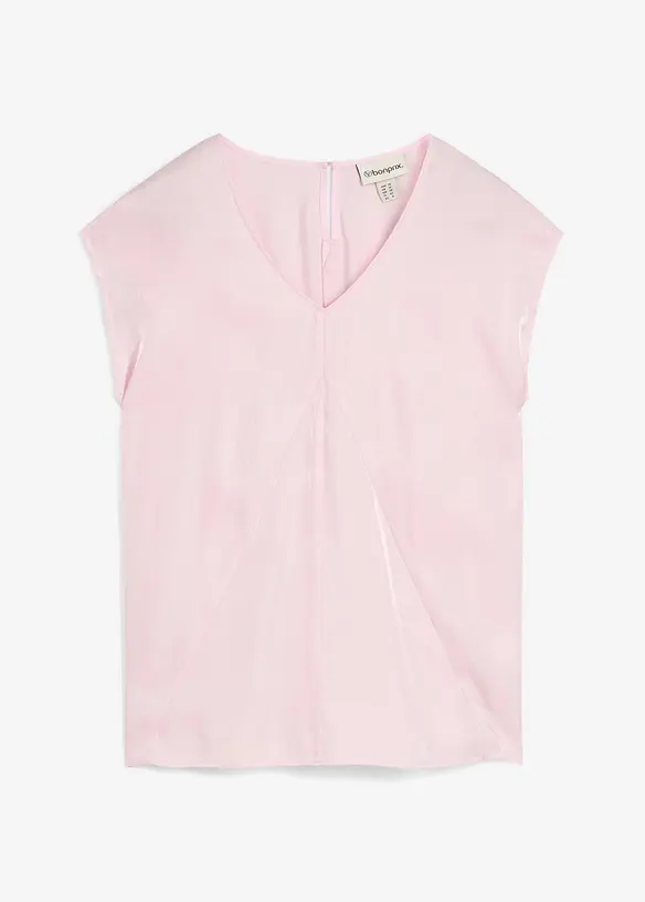 Blouse manches courtes en satin brillant, bonprix