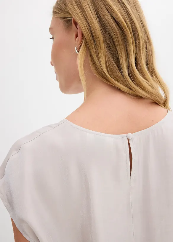 Blouse manches courtes en satin brillant, bonprix