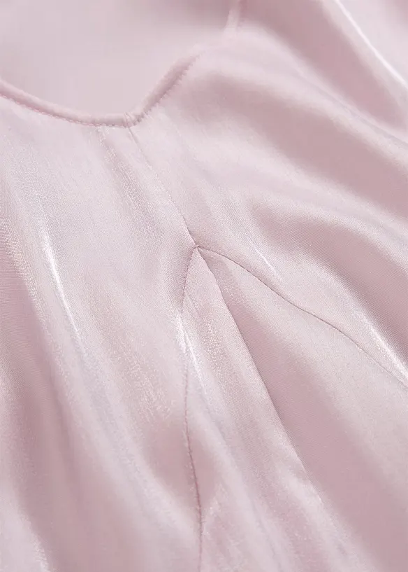 Blouse manches courtes en satin brillant, bonprix