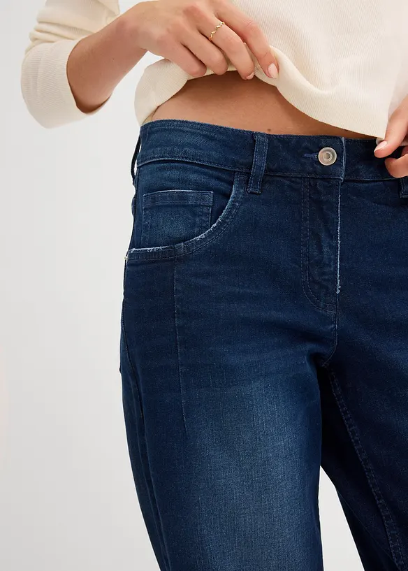 Jean barrel taille mi-haute, bonprix