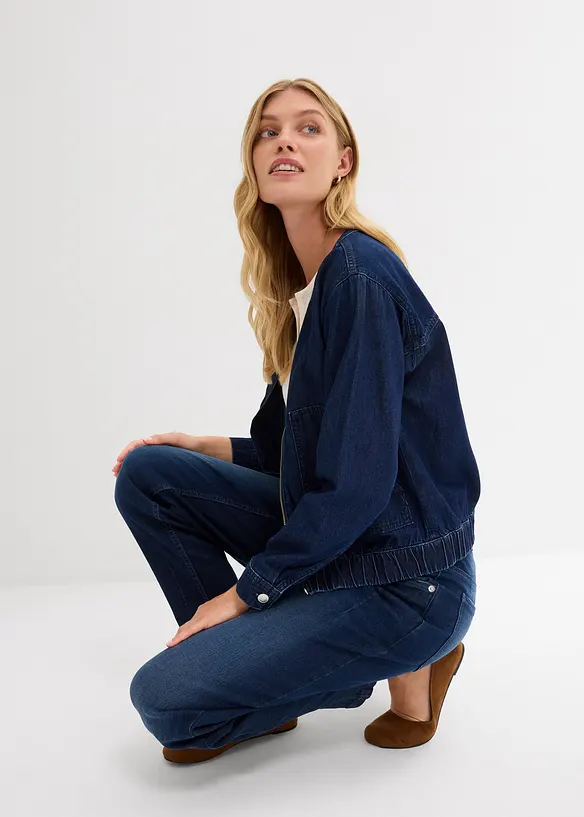 Jean barrel taille mi-haute, bonprix