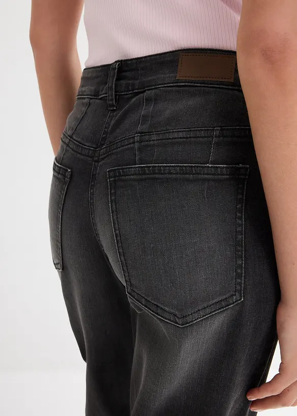 Jean barrel taille mi-haute, bonprix