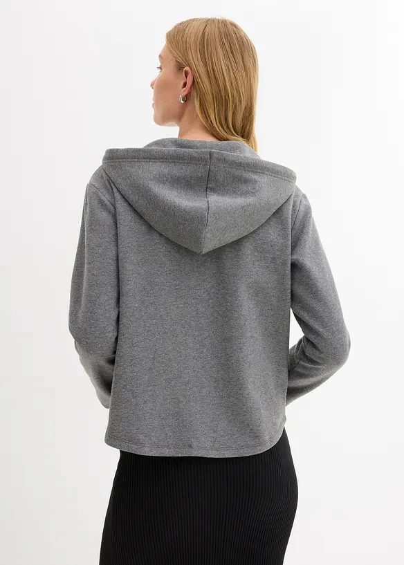 Sweat zippé à capuche avec polyester recyclé, bonprix