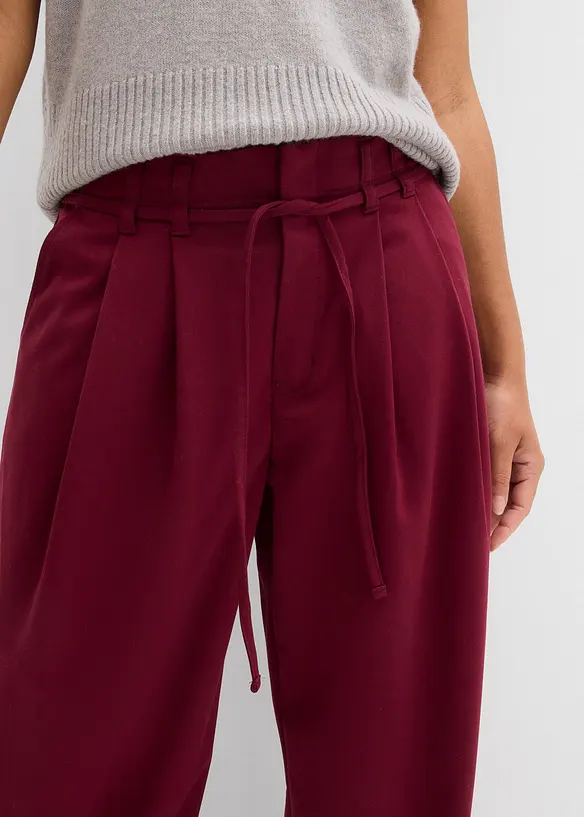 Pantalon à pinces avec lien à nouer, bonprix